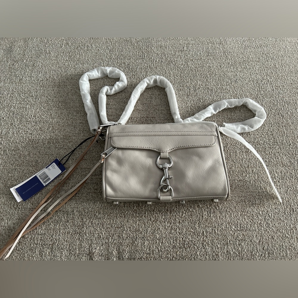 Rebecca Minkoff Mini Mac Crossbody Leather Bag in Putty Color - NWT